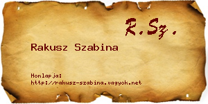 Rakusz Szabina névjegykártya