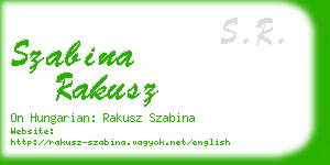 szabina rakusz business card